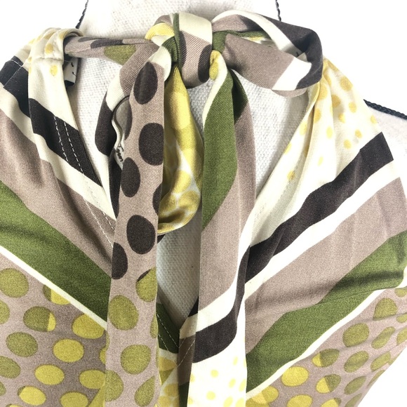 Trina Turk silk halter circle/ line print size 4 - Picture 5 of 8